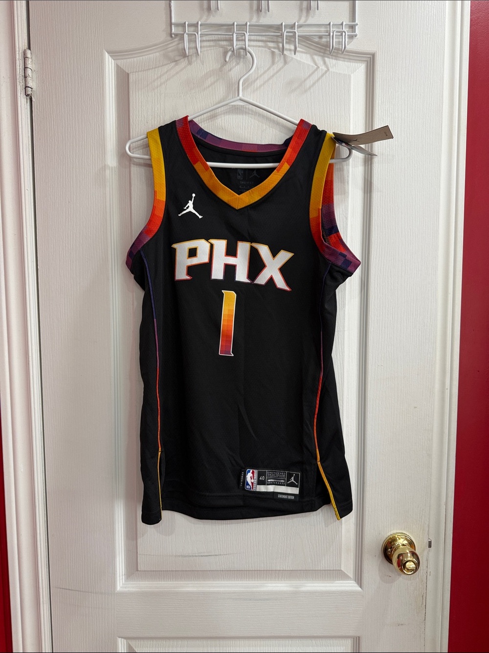 NBA Phoenix Suns Black Devin Booker #1 Kids Jersey